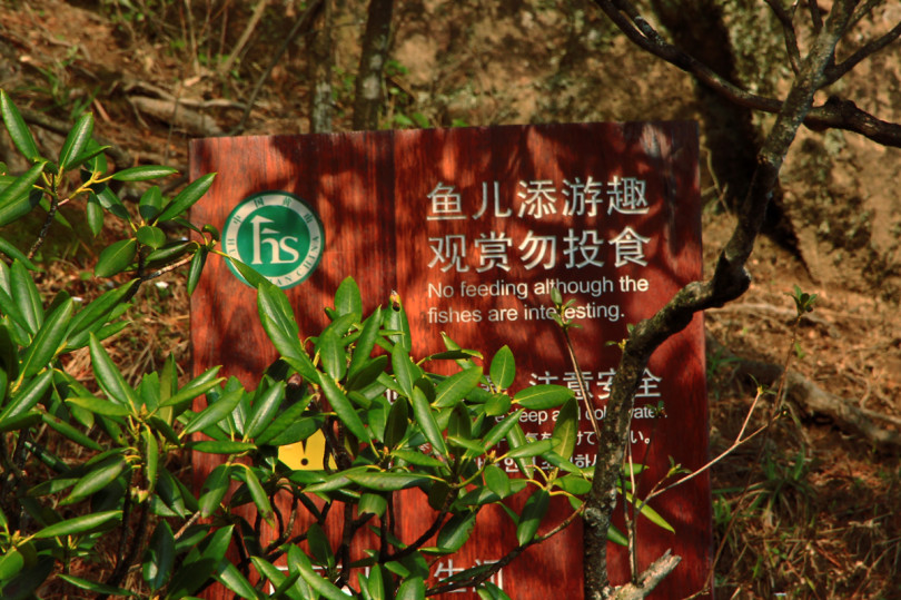 Знак на тропе Хуаншань