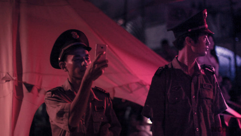 Policja na festiwalu w Chinach