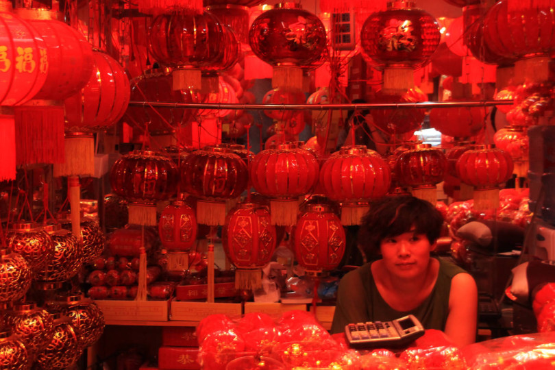 Lampiony w Chinach w Yiwu